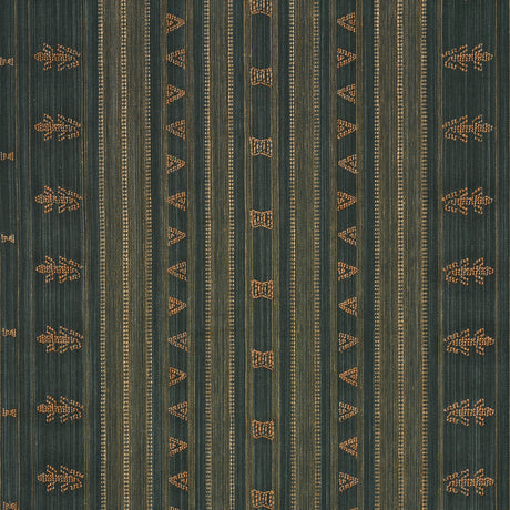 Schumacher Nima Embroidered Cotton Linen Jungle Green Fabric - Eade's Wallpaper