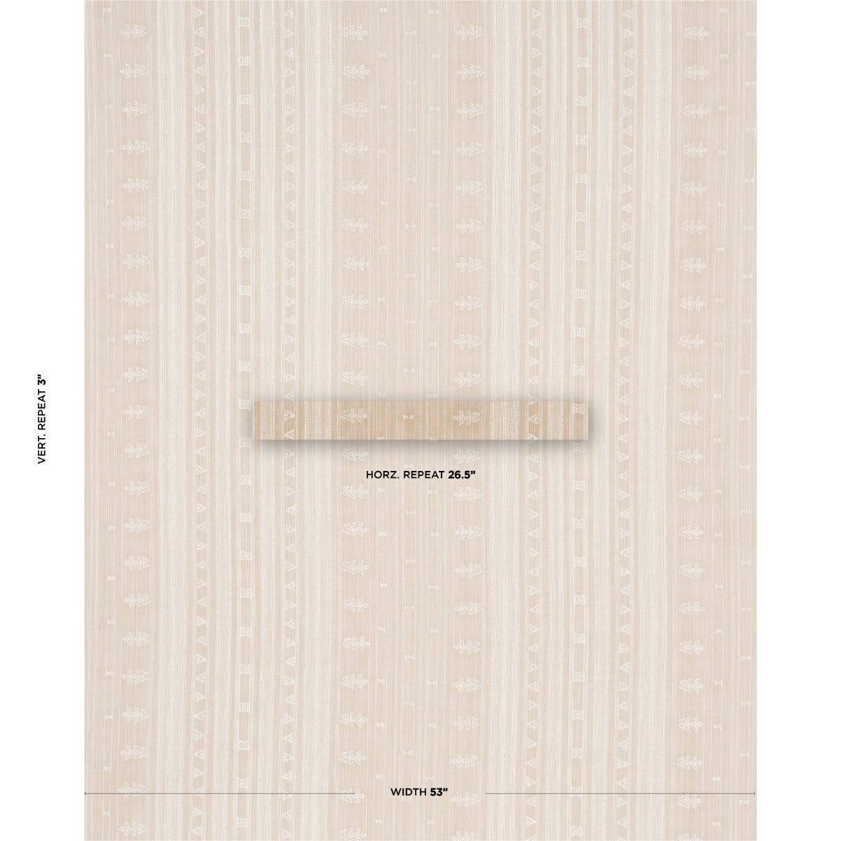 Schumacher Nima Embroidered Cotton Linen Tan Fabric - Eade's Wallpaper