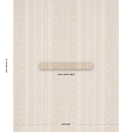 Schumacher Nima Embroidered Cotton Linen Tan Fabric - Eade's Wallpaper