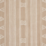 Schumacher Nima Embroidered Cotton Linen Tan Fabric - Eade's Wallpaper