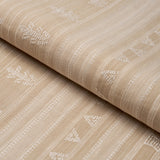 Schumacher Nima Embroidered Cotton Linen Tan Fabric - Eade's Wallpaper