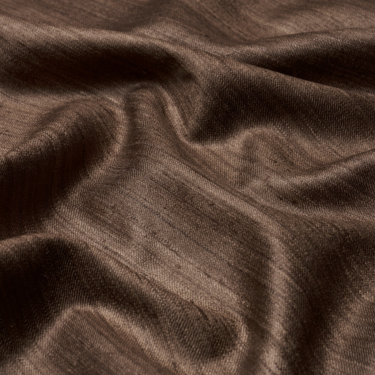 Schumacher Amir Handwoven Silk Casement Walnut Fabric