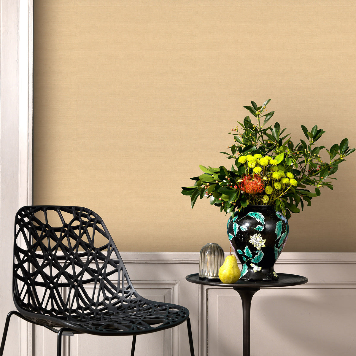 Veer Decor Linea Textile Orange Wallpaper 8411-VRTR-AA2