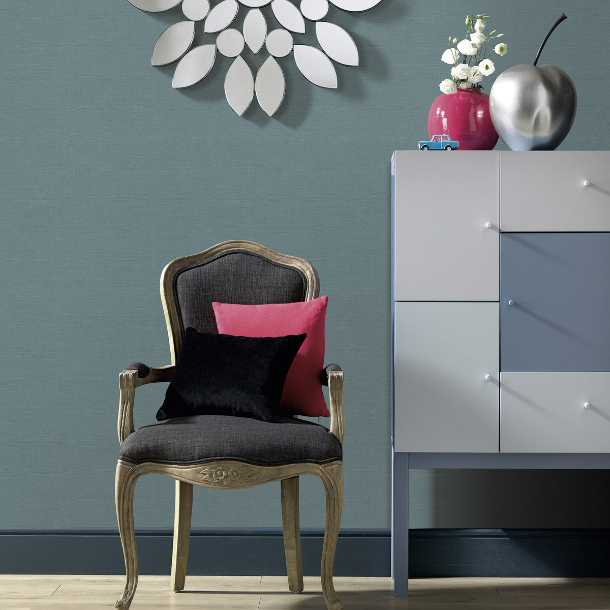 Veer Decor Linea Textile Blue Wallpaper 8411-VRTR-AA9