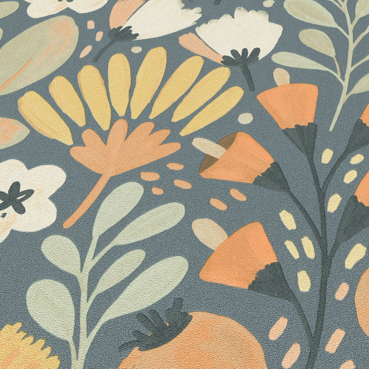 Veer Decor Poetic Garden Blue Wallpaper 8411-VRTR-AB3