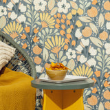 Veer Decor Poetic Garden Blue Wallpaper 8411-VRTR-AB3