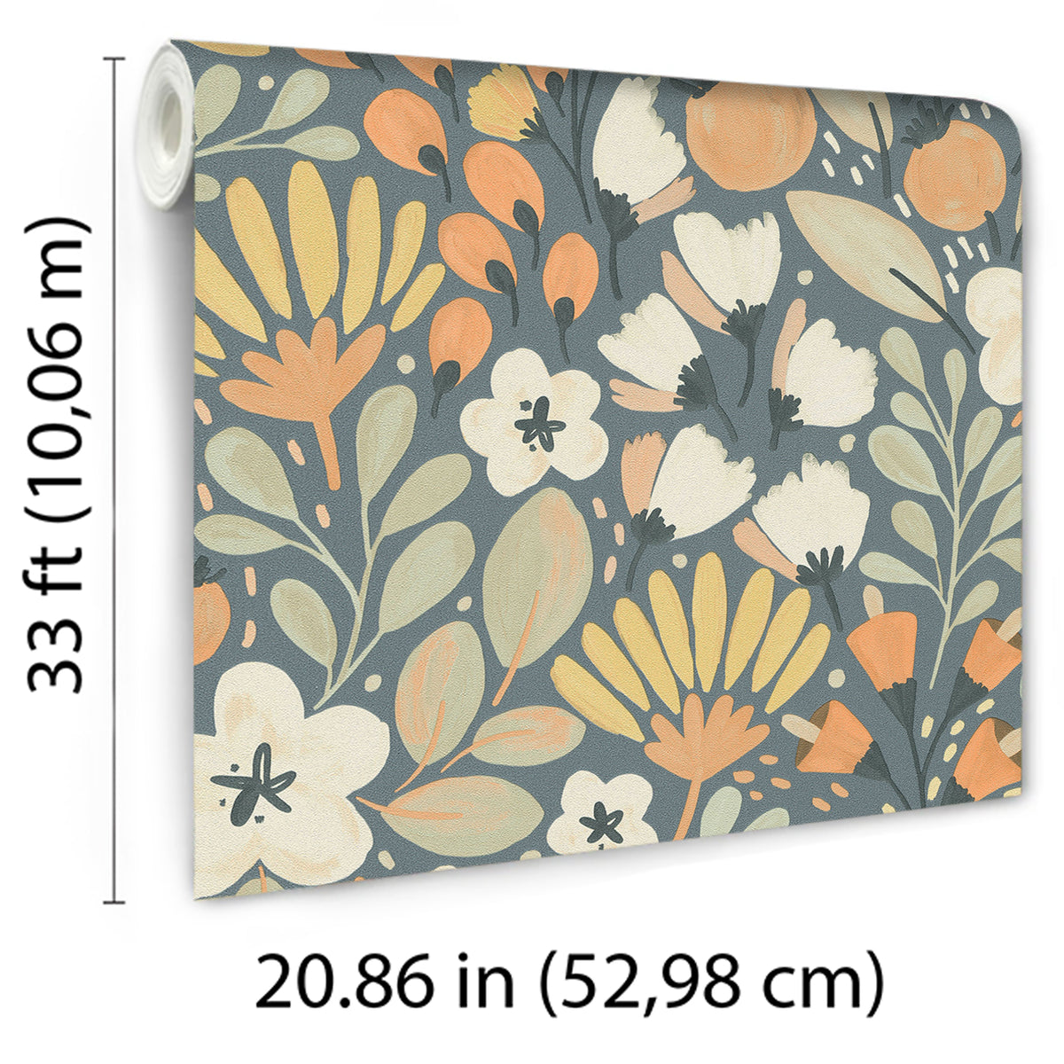 Veer Decor Poetic Garden Blue Wallpaper 8411-VRTR-AB3