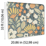 Veer Decor Poetic Garden Blue Wallpaper 8411-VRTR-AB3