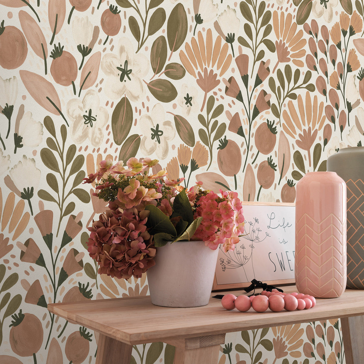 Veer Decor Poetic Garden Brown Wallpaper 8411-VRTR-AB5