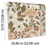 Veer Decor Poetic Garden Brown Wallpaper 8411-VRTR-AB5