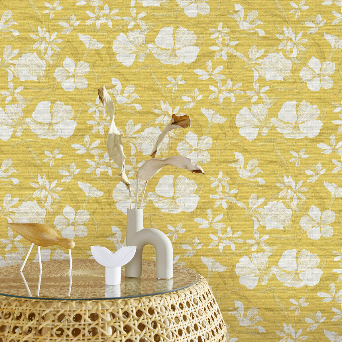 Veer Decor Floral Breeze Yellow Wallpaper 8411-VRTR-AC1