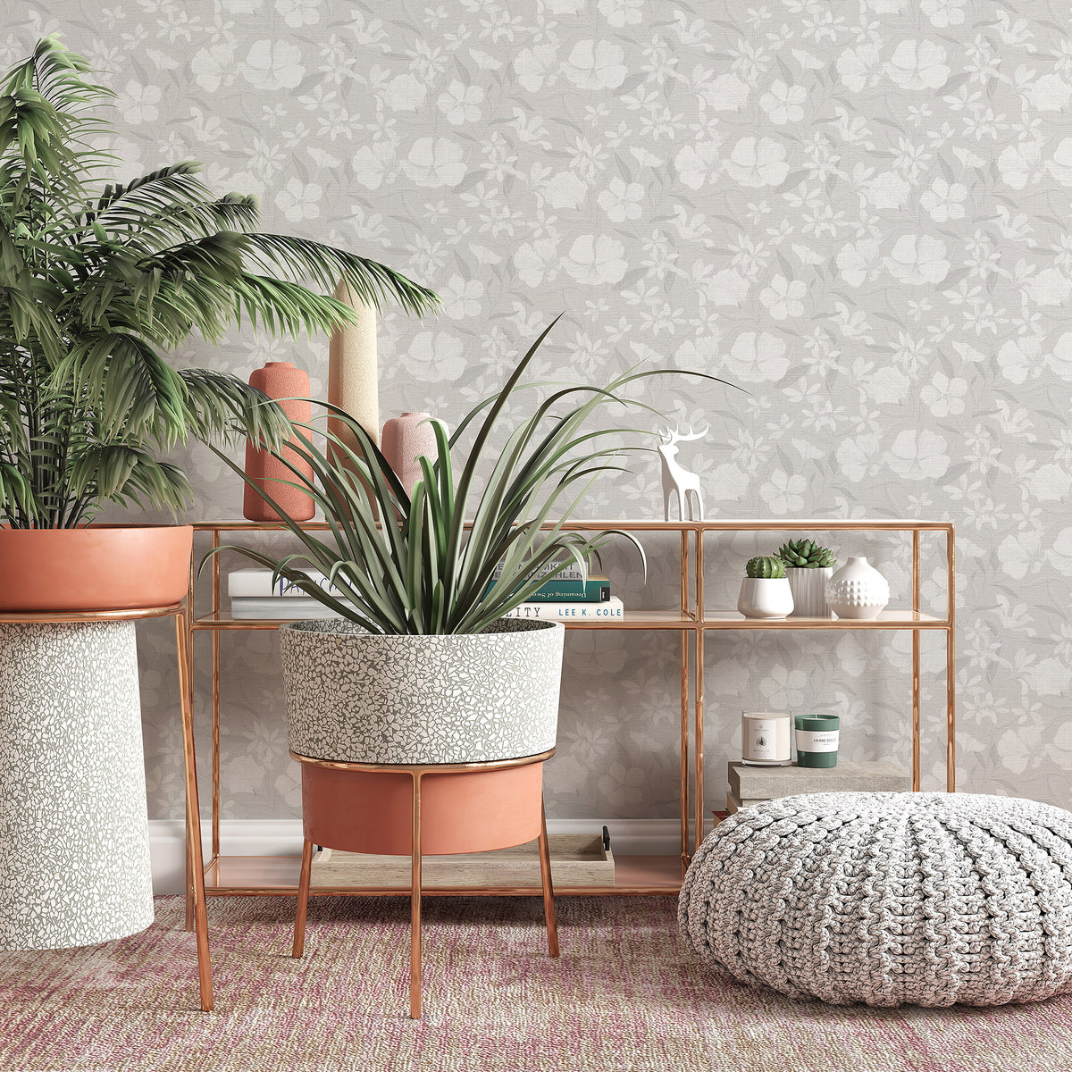 Veer Decor Floral Breeze Grey Wallpaper 8411-VRTR-AC3