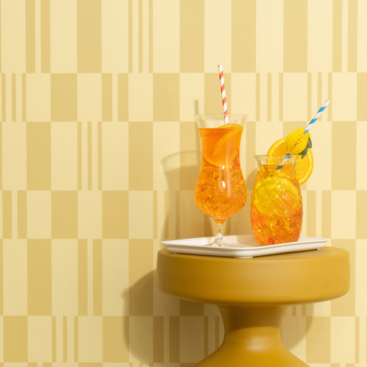 Veer Decor Sun Geo Stripe Yellow Wallpaper 8411-VRTR-AD1