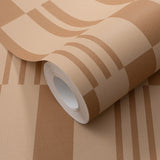 Veer Decor Sun Geo Stripe Brown Wallpaper 8411-VRTR-AD4