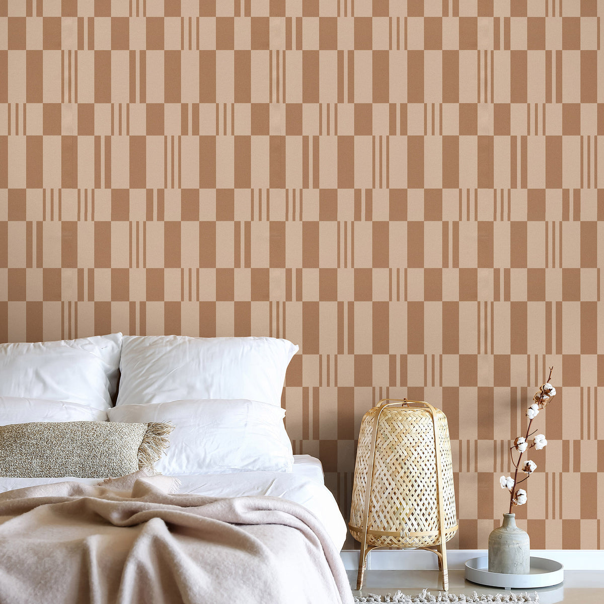 Veer Decor Sun Geo Stripe Brown Wallpaper 8411-VRTR-AD4