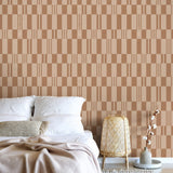 Veer Decor Sun Geo Stripe Brown Wallpaper 8411-VRTR-AD4