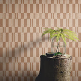 Veer Decor Sun Geo Stripe Brown Wallpaper 8411-VRTR-AD4