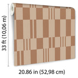 Veer Decor Sun Geo Stripe Brown Wallpaper 8411-VRTR-AD4
