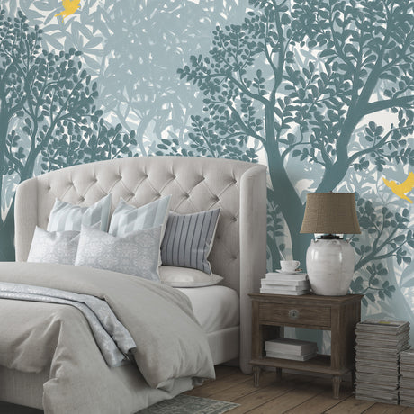 Veer Decor Forest Flight Blue Wall Mural 8411-VRTR-AF-1