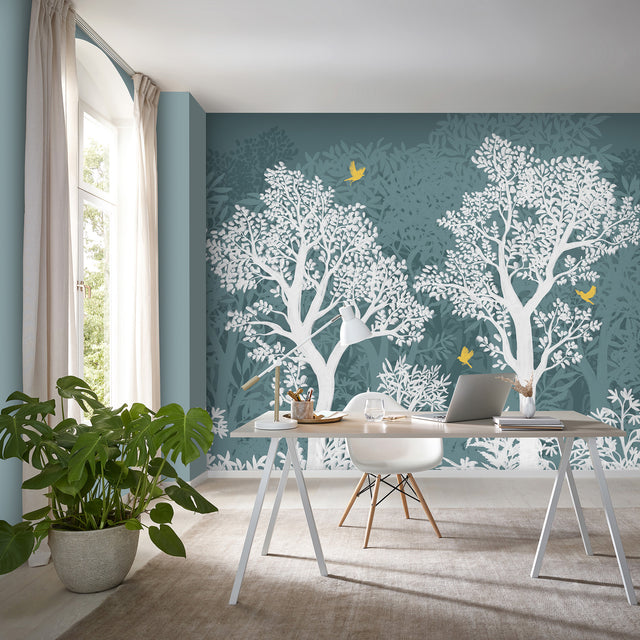 Veer Decor Forest Flight Teal Wall Mural 8411-VRTR-AF-2