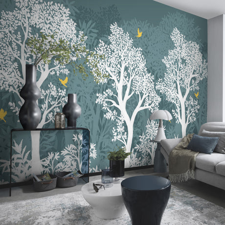 Veer Decor Forest Flight Teal Wall Mural 8411-VRTR-AF-2