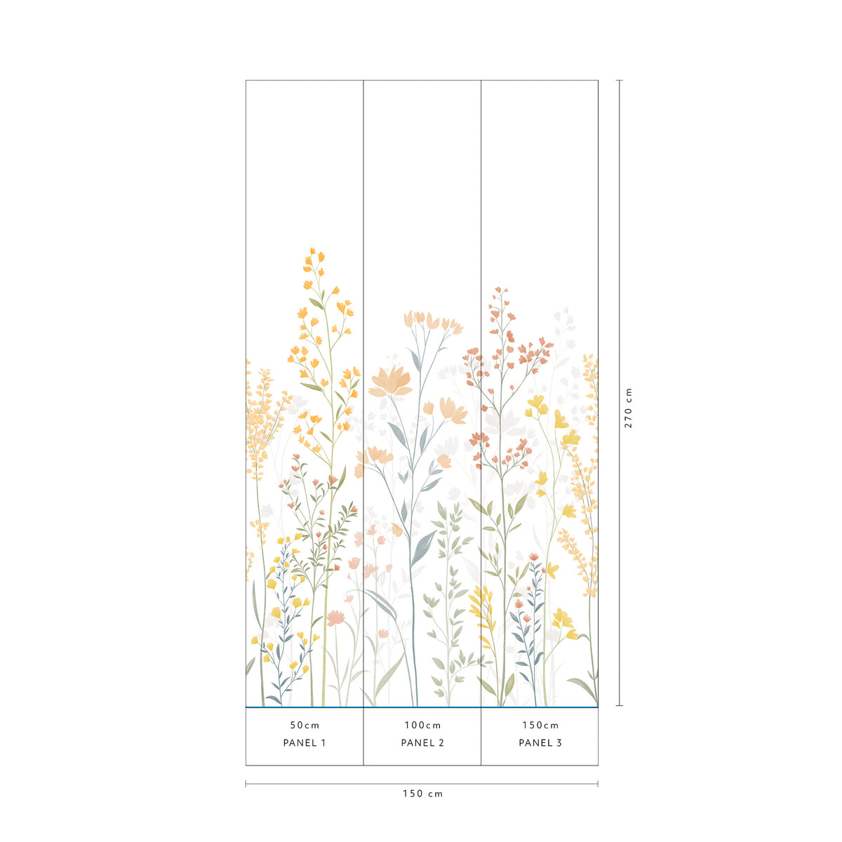 Veer Decor Meadow Rise Orange Wall Mural 8411-VRTR-AH-1