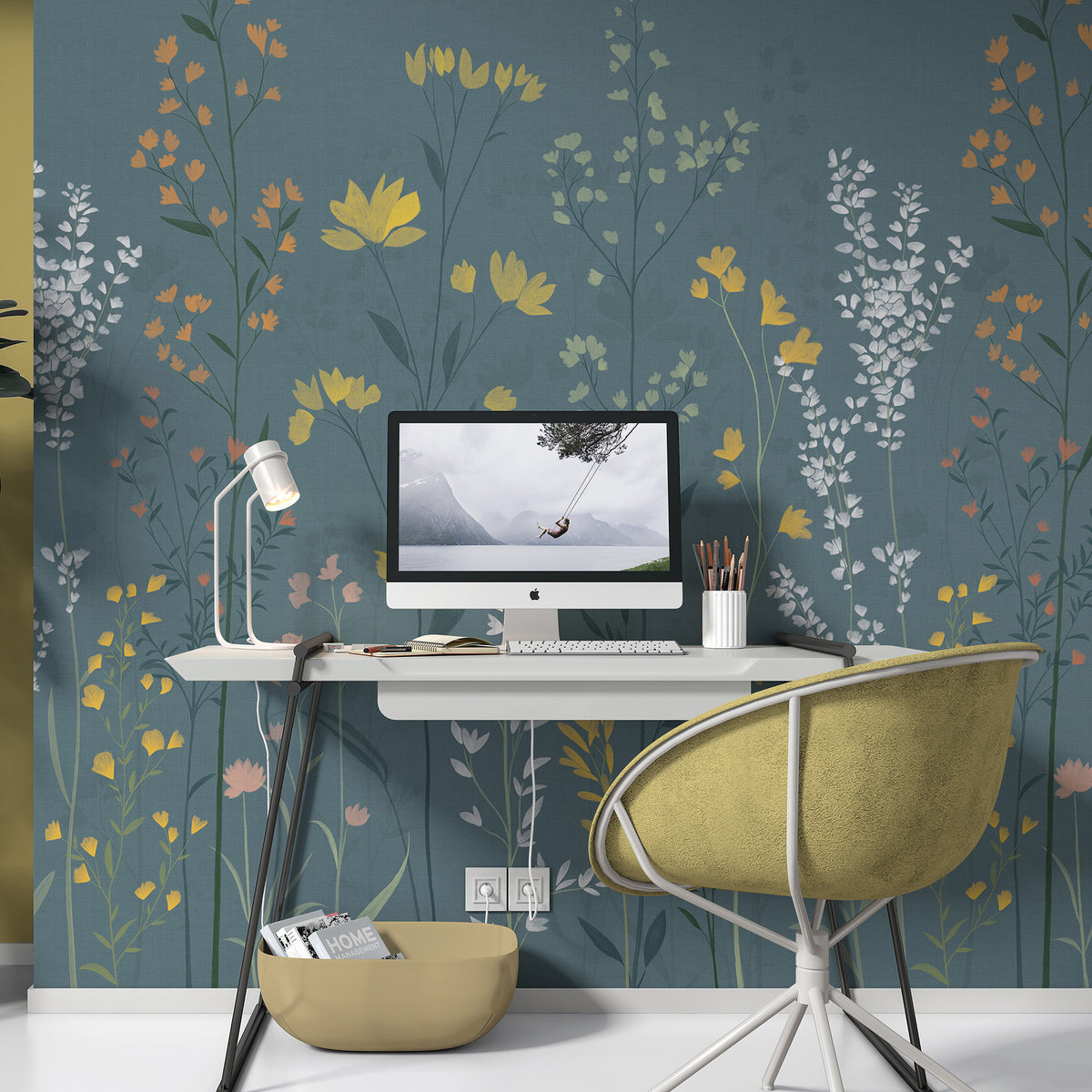 Veer Decor Meadow Rise Grey Wall Mural 8411-VRTR-AH-2