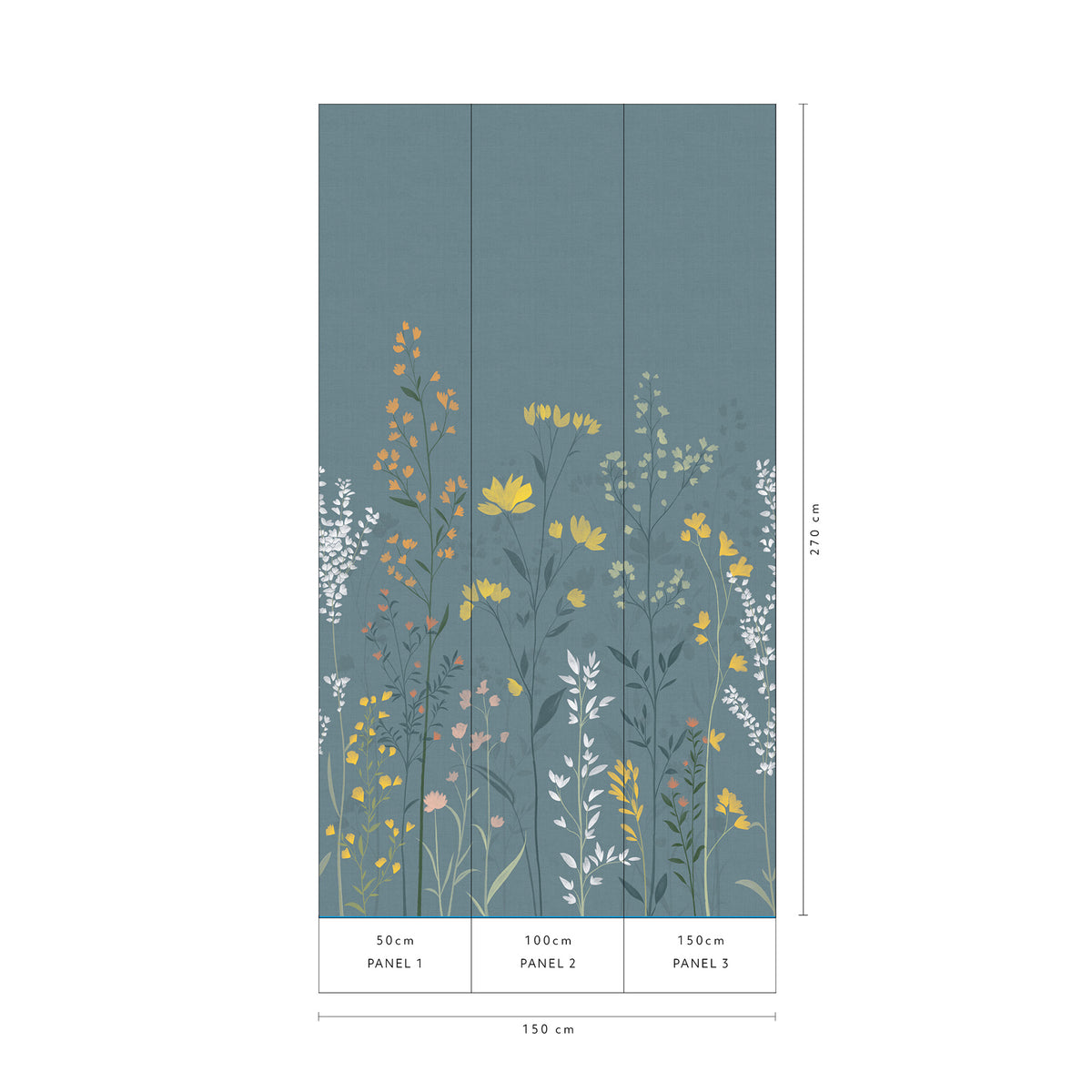 Veer Decor Meadow Rise Grey Wall Mural 8411-VRTR-AH-2