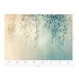 Veer Decor Silent Leaves Teal Wall Mural 8412-VRAED-AF