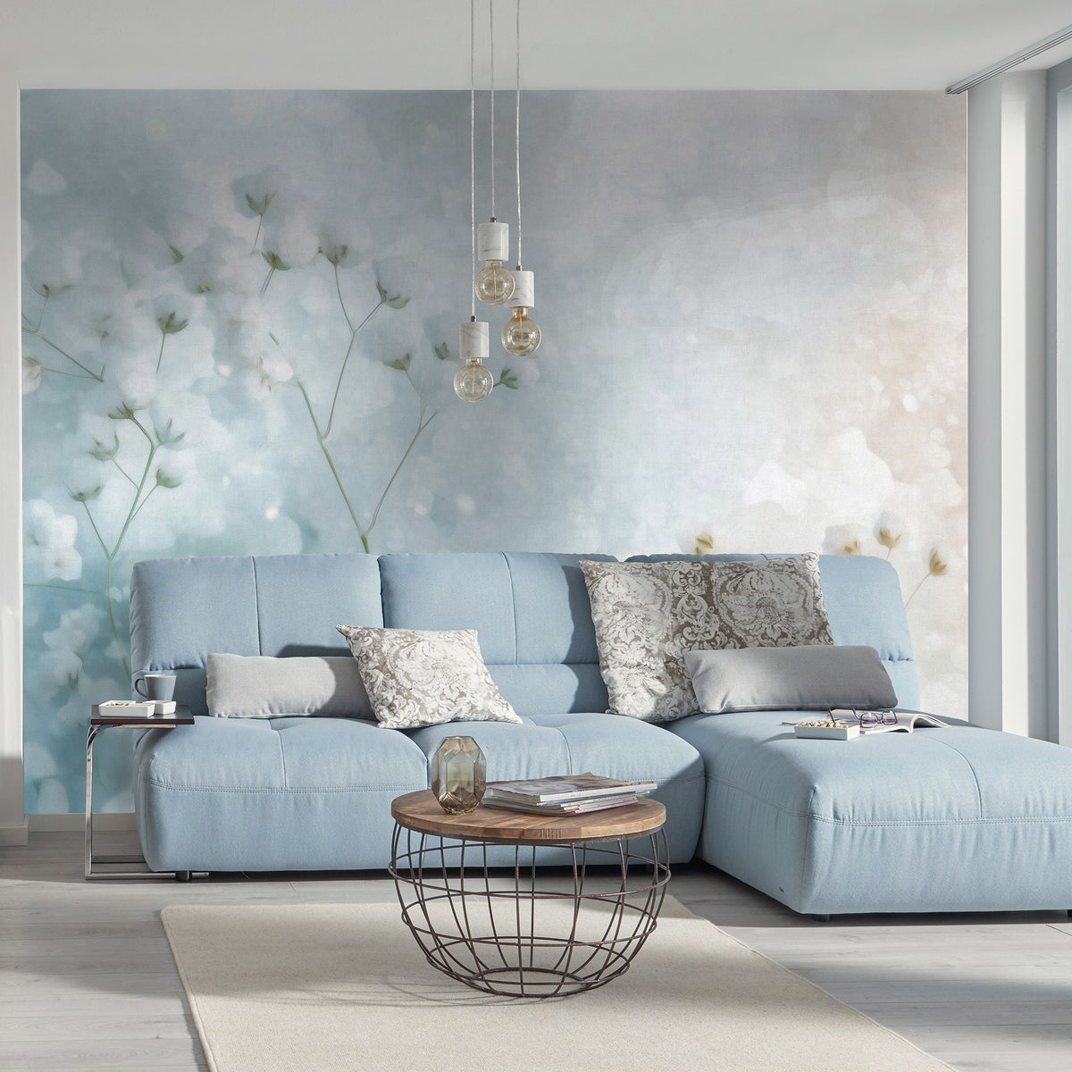 Veer Decor Cotton Haze Blue Wall Mural 8412-VRAED-AK