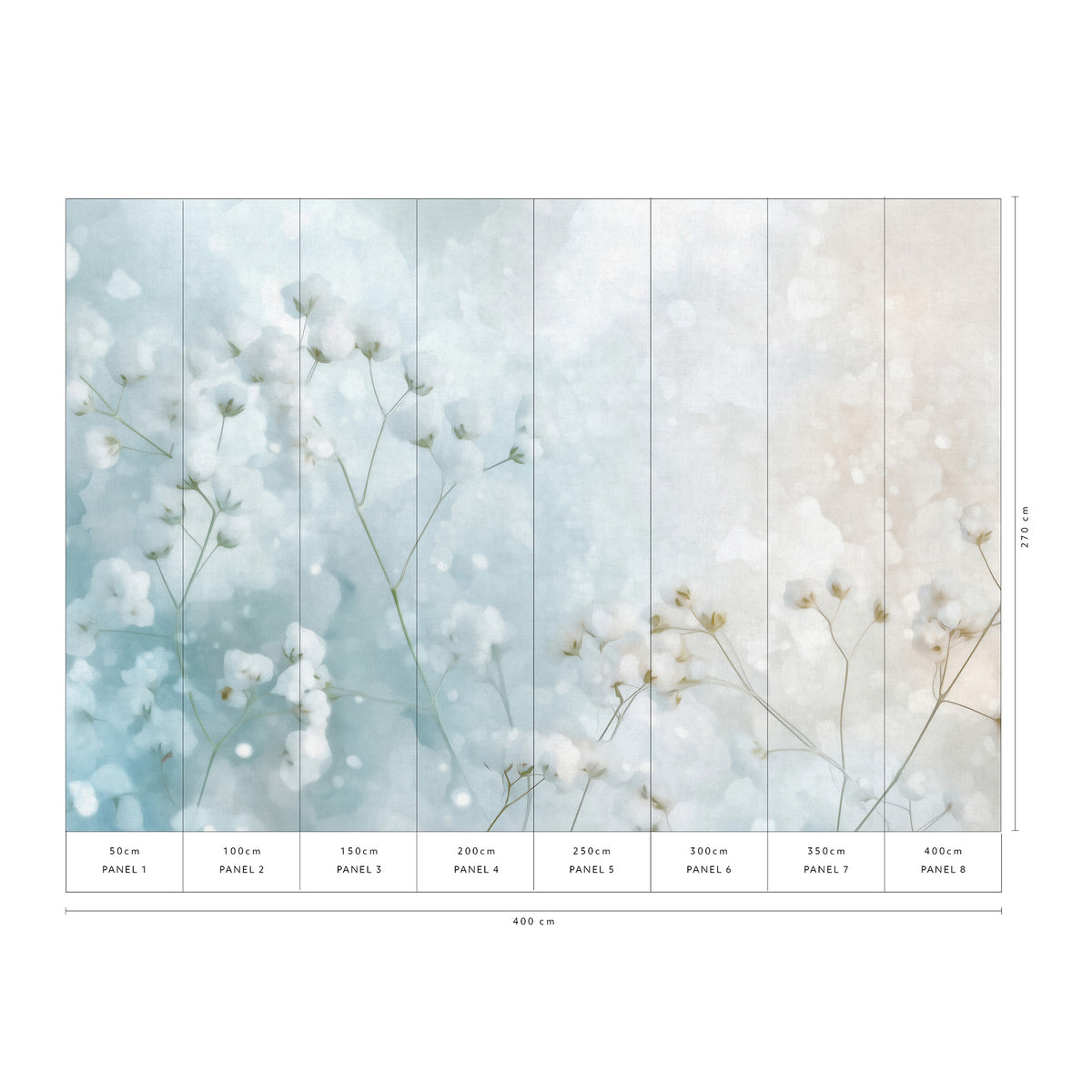 Veer Decor Cotton Haze Blue Wall Mural 8412-VRAED-AK