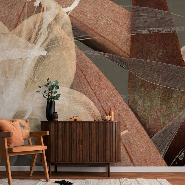Veer Decor Fading Flower Brown Wall Mural 8412-VRAED-AO