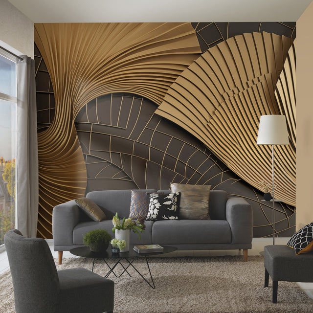 Veer Decor Luness Gold Wall Mural 8412-VRAED-AQ