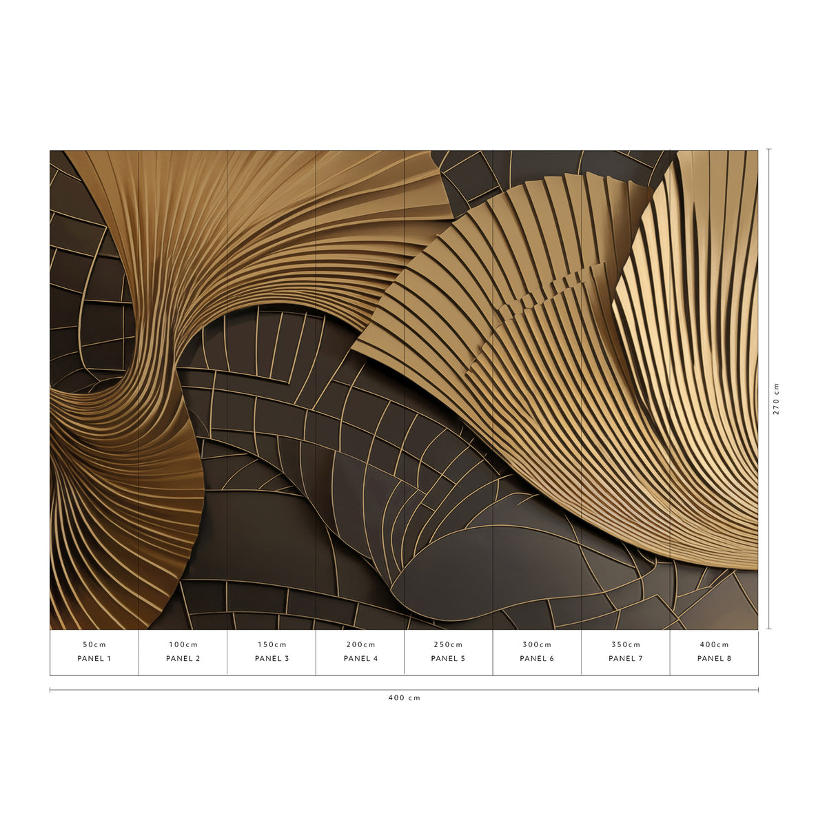 Veer Decor Luness Gold Wall Mural 8412-VRAED-AQ