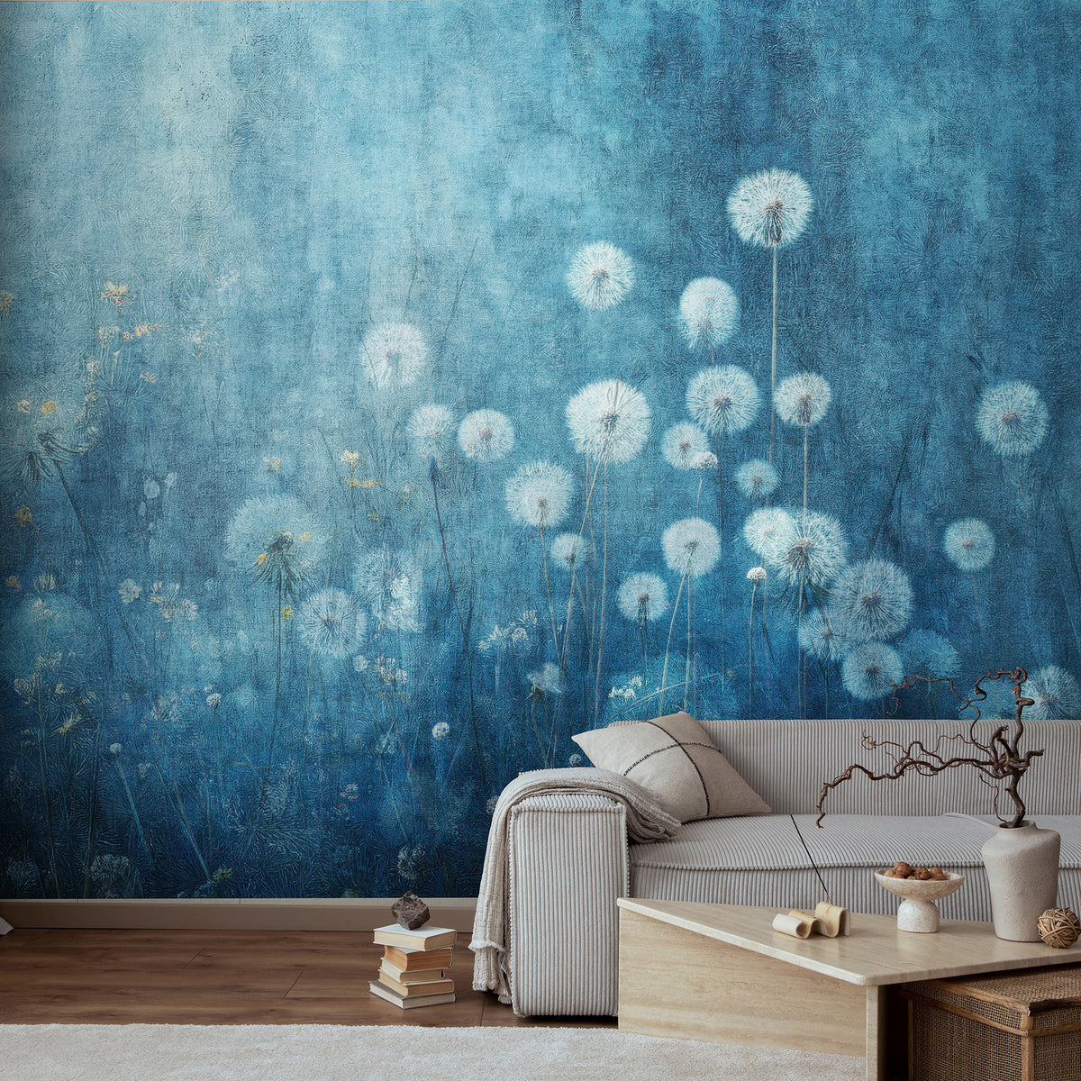 Veer Decor Twilight Bloom Blue Wall Mural 8412-VRAED-AT