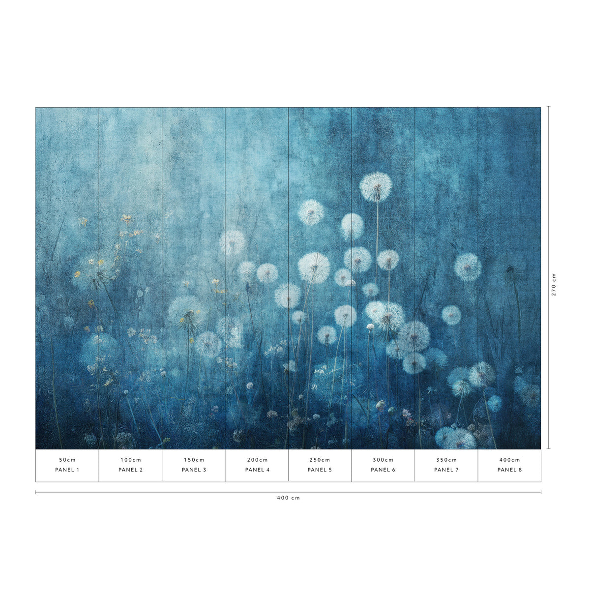 Veer Decor Twilight Bloom Blue Wall Mural 8412-VRAED-AT