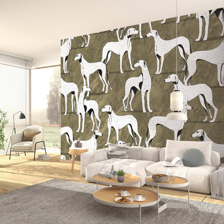 Veer Decor Greyhound Manor Gold Wall Mural 8412-VRAED-AY