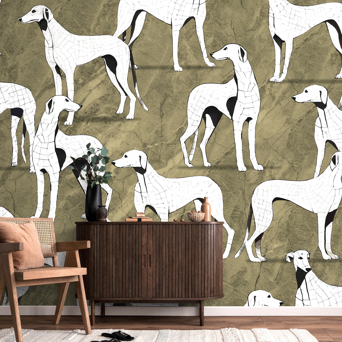 Veer Decor Greyhound Manor Gold Wall Mural 8412-VRAED-AY