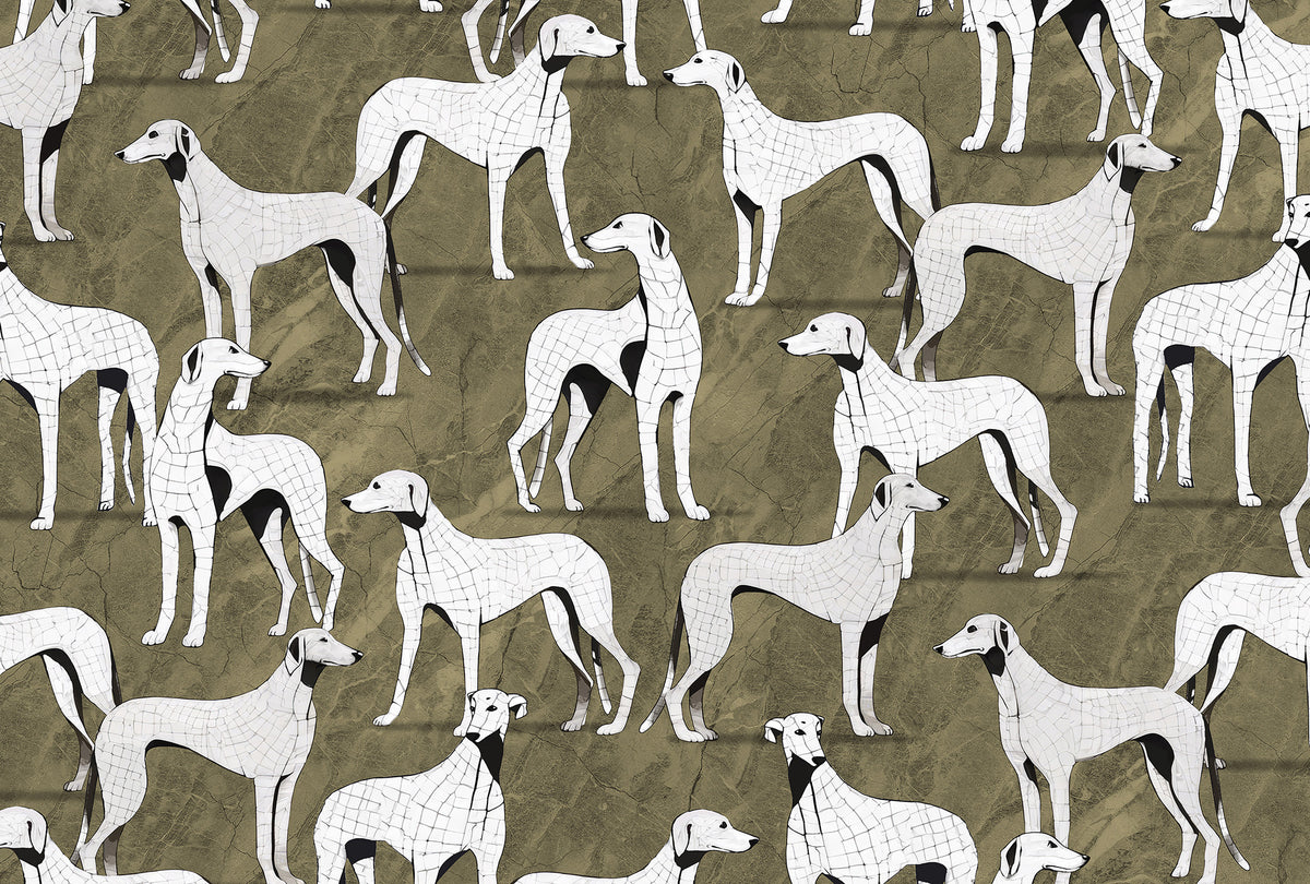 Veer Decor Greyhound Manor Gold Wall Mural 8412-VRAED-AY