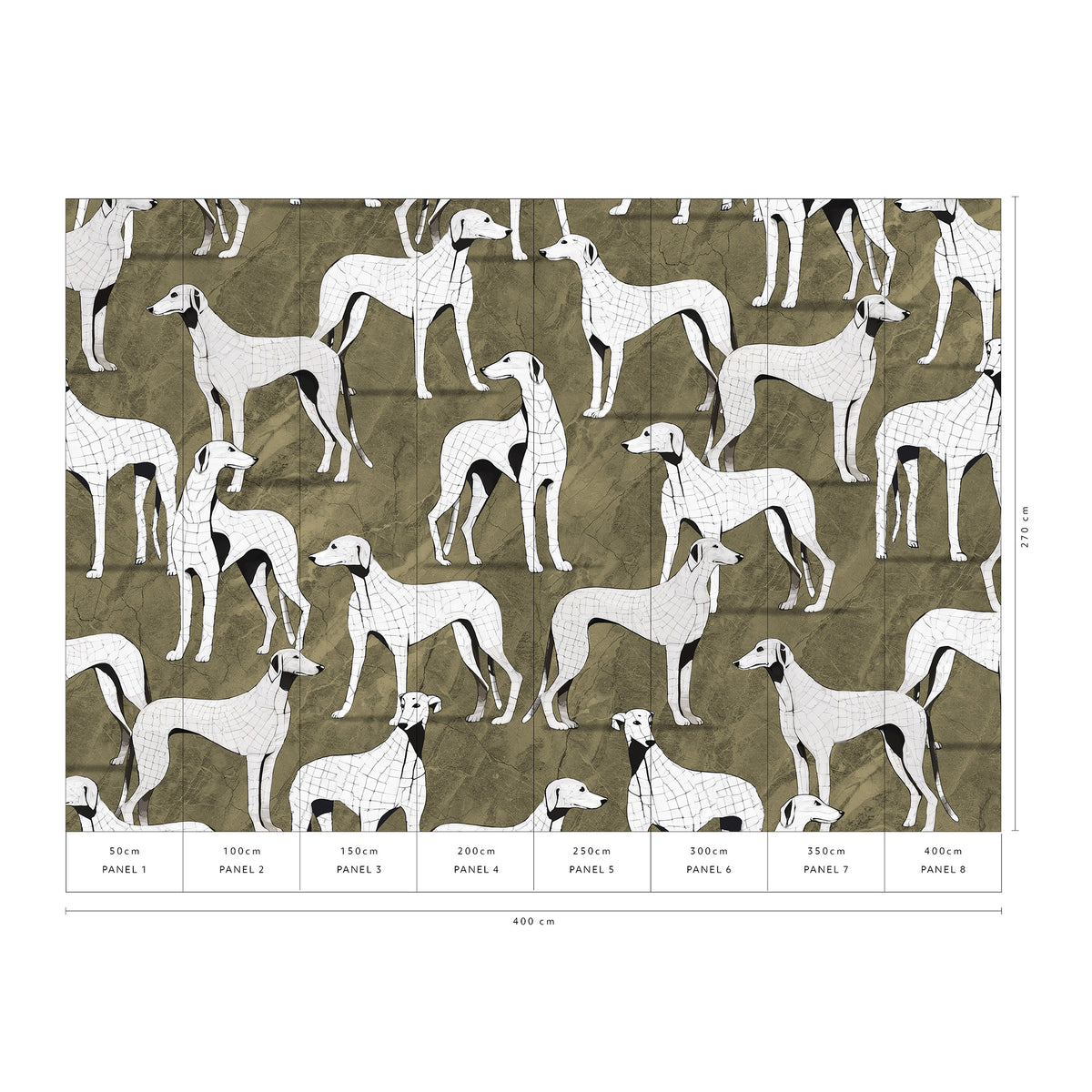 Veer Decor Greyhound Manor Gold Wall Mural 8412-VRAED-AY