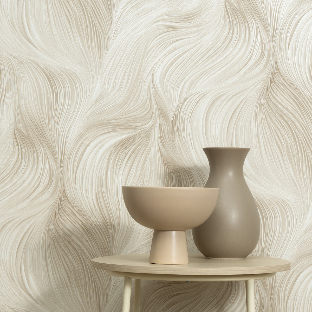 Veer Decor Waves of Light Beige Wallpaper 8413-VRFW-AA1