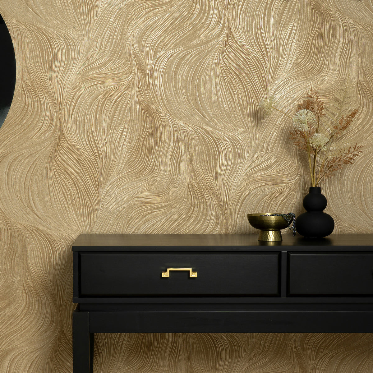 Veer Decor Waves of Light Gold Wallpaper 8413-VRFW-AA4