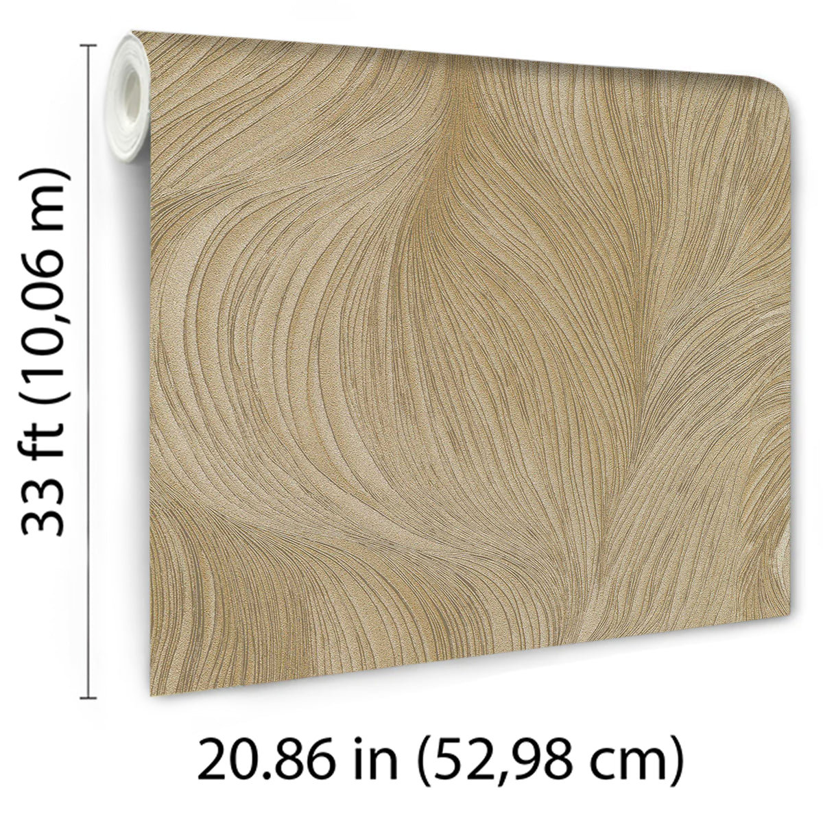 Veer Decor Waves of Light Gold Wallpaper 8413-VRFW-AA4