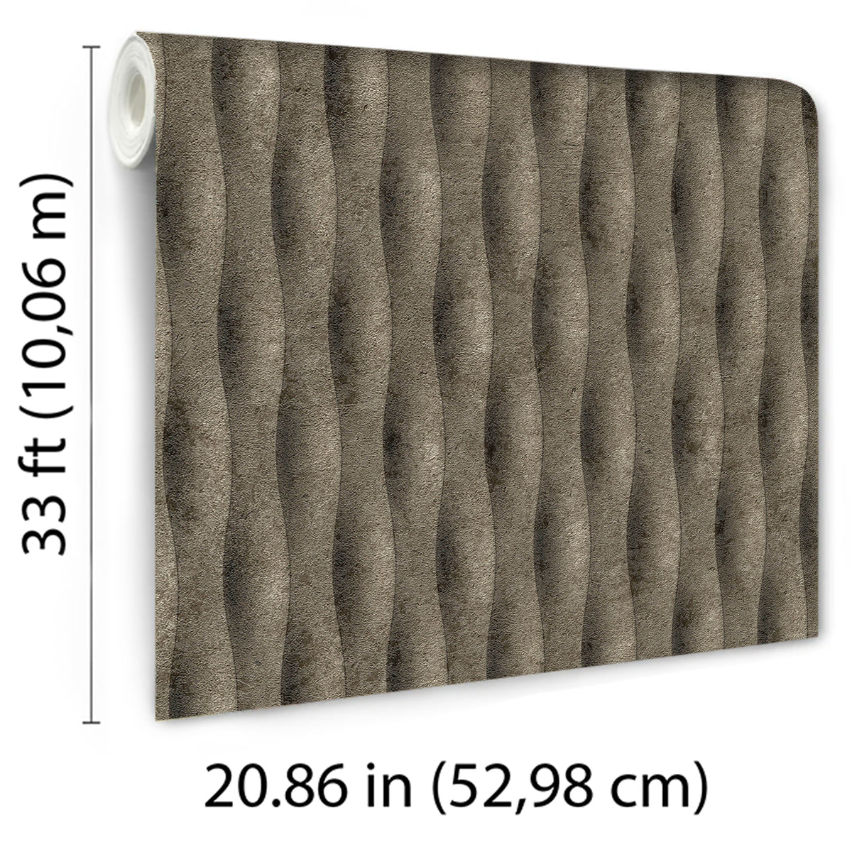 Veer Decor Concrete Illusion Brown Wallpaper 8413-VRFW-AB2