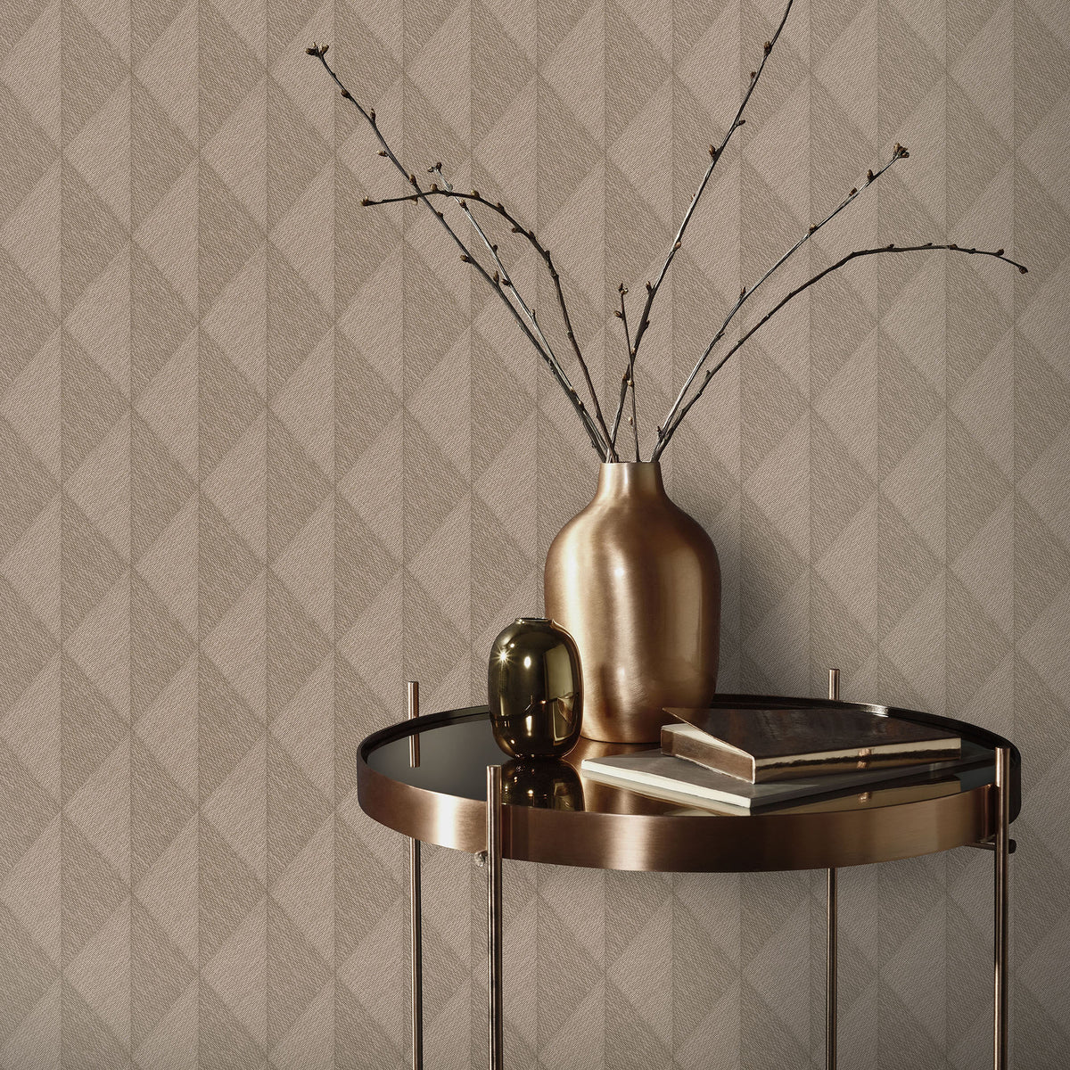 Veer Decor Woven Diamond Whisper Brown Wallpaper 8413-VRFW-A