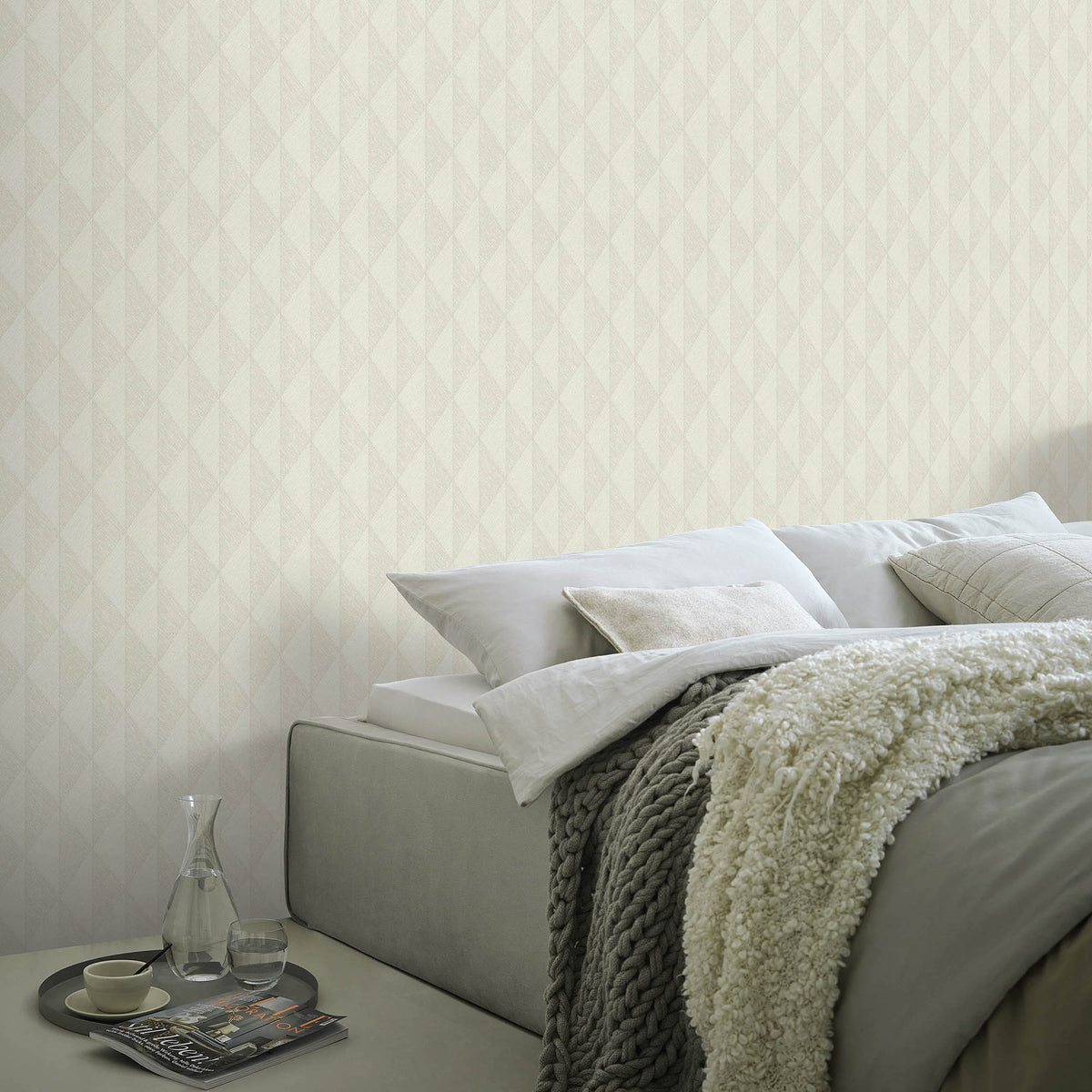 Veer Decor Woven Diamond Whisper Taupe Wallpaper 8413-VRFW-A