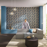 Veer Decor Twill Blue Wallpaper 8413-VRFW-AD1