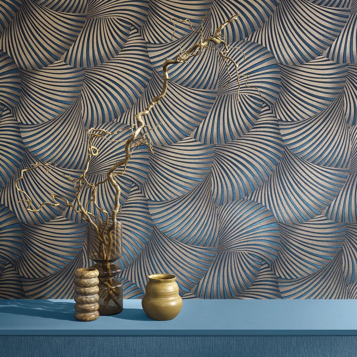 Veer Decor Twill Blue Wallpaper 8413-VRFW-AD1
