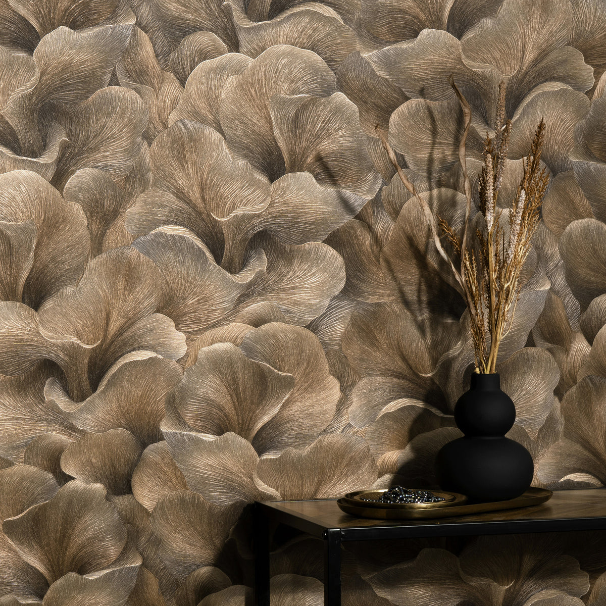 Veer Decor Floral Glow Brown Wallpaper 8413-VRFW-AF2