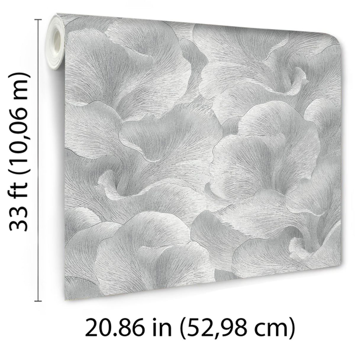 Veer Decor Floral Glow Silver Wallpaper 8413-VRFW-AF3